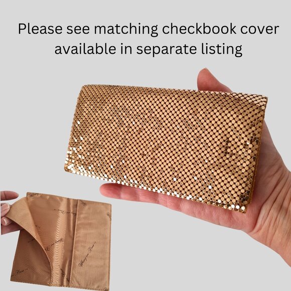 Whiting & Davis Clutch Gold Mesh Purse Evening Bag Detachable Crossbody Chain - Picture 16 of 16